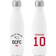 Personalised Derby County Come On England Insulated Water Bottle - White