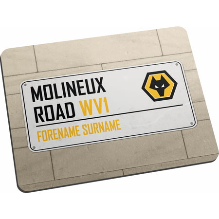 Personalised Wolves Street Sign Mouse Mat