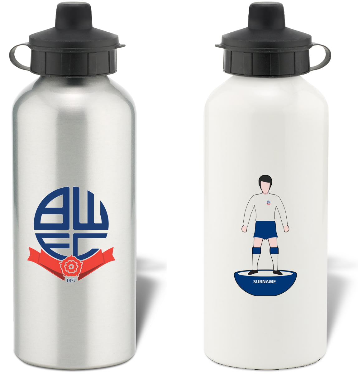 Personalised Aluminium Water Bottle PLAYER FIGURE Bolton Wanderers F.C 