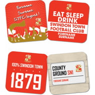 Personalised Swindon Town FC Coasters