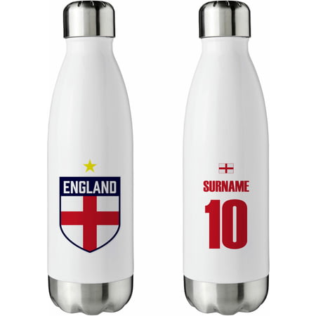 Personalised England World Cup White Insulated Water Bottle