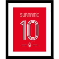 Personalised Nottingham Forest FC Retro Shirt Framed Print