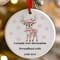 Personalised Pink Christmas Cute Reindeer Ceramic Hanging Tree Decoration - 7cm