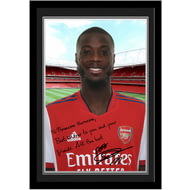 Personalised Arsenal FC Pepe Autograph Player Photo Framed Print