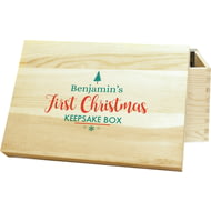 Personalised First Christmas Wooden Keepsake Box