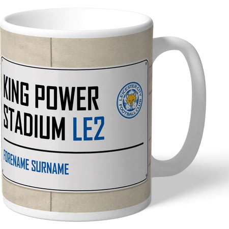 Personalised Leicester City FC King Power Stadium Street Sign Mug