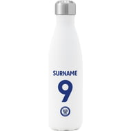 Personalised Rochdale AFC Back Of Shirt Insulated Water Bottle - White