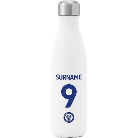Personalised Rochdale AFC Back Of Shirt Insulated Water Bottle - White