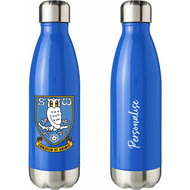Personalised Sheffield Wednesday FC Crest Blue Insulated Water Bottle