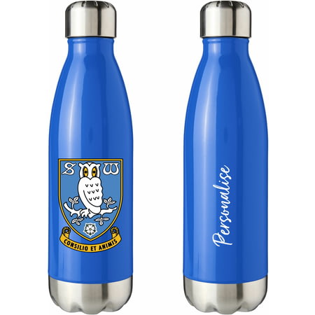 Personalised Sheffield Wednesday FC Crest Blue Insulated Water Bottle