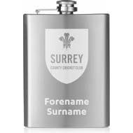 Personalised Surrey County Cricket Club Crest Hip Flask