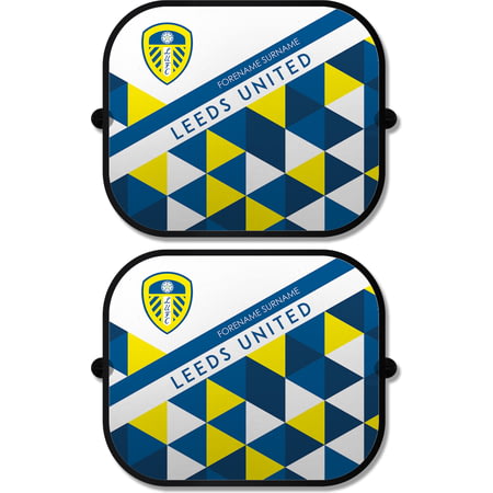 Personalised Leeds United FC Patterned Pair of Car Side Window Sunshades