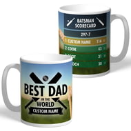Personalised Best Dad In The World Cricket 11oz Ceramic Mug 