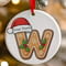 Personalised Gingerbread Initial Letter Christmas Ceramic Hanging Tree Decoration - 7cm