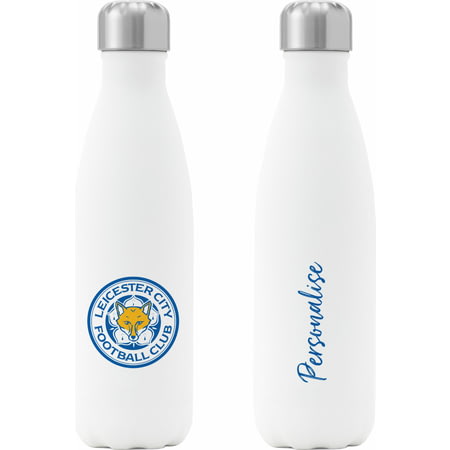 Personalised Leicester City FC Crest Insulated Water Bottle - White