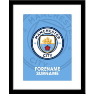 Personalised Manchester City FC Bold Crest Framed Print