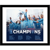 Personalised Manchester City FC Premier League Champions 2021 Team Photo Print