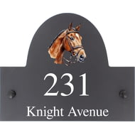 Personalised Horse Dog Motif Slate House Name Or Number Plaque/Sign - 25x20cm