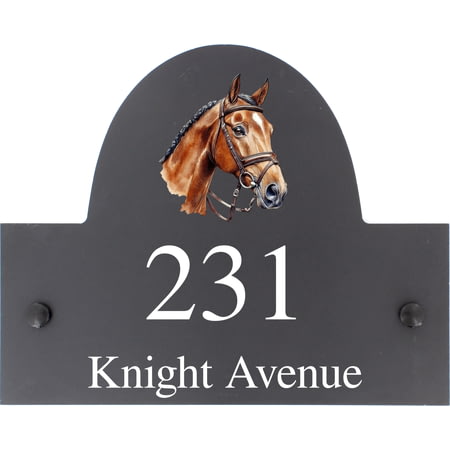Personalised Horse Dog Motif Slate House Name Or Number Plaque/Sign - 25x20cm