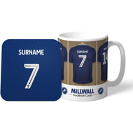 Personalised Millwall FC Dressing Room Shirts Mug & Coaster Set