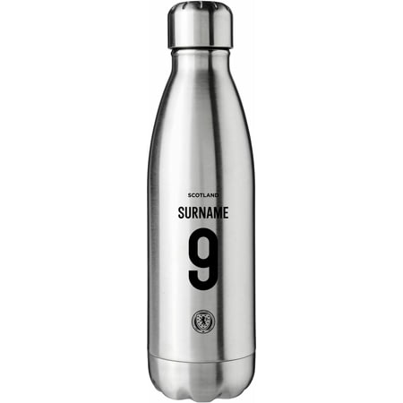 Personalised Scotland Back Of Shirt Silver Insulated Water Bottle