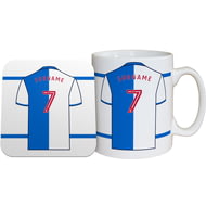 Personalised Blackburn Rovers FC Shirt Mug & Coaster Set