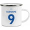 Personalised Leicester City FC Back Of Shirt Enamel Camping Mug