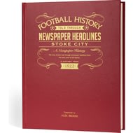 Personalised Stoke City Football Historic Newspaper Book - A3 Leather Cover