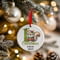 Personalised 1st Christmas Green Squirrel Ceramic Hanging Tree Decoration - 7cm