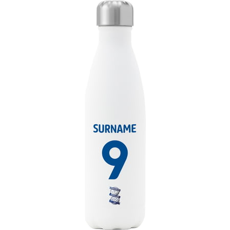 Personalised Birmingham City FC Back Of Shirt Insulated Water Bottle - White