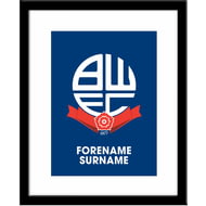 Personalised Bolton Wanderers FC Bold Crest Framed Print