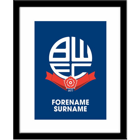 Personalised Bolton Wanderers FC Bold Crest Framed Print