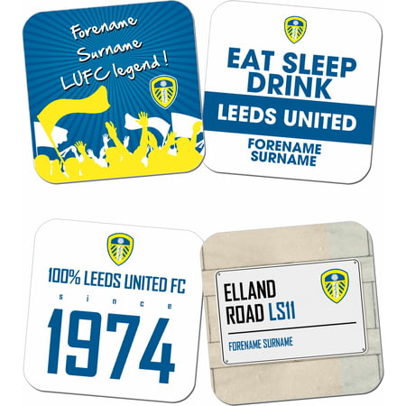 Personalised Leeds United FC Coasters