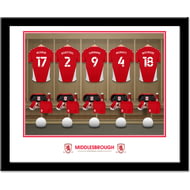 Personalised Middlesbrough FC Dressing Room Shirts Framed Print