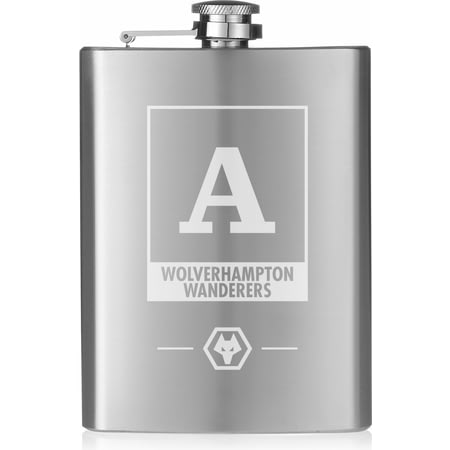 Personalised Wolves Monogram Hip Flask