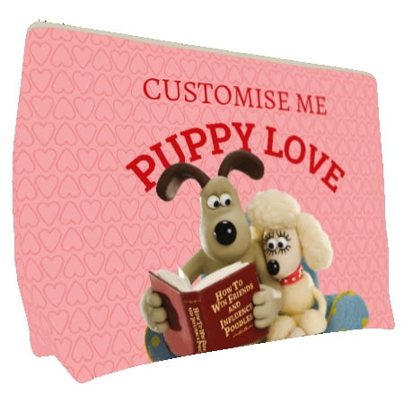 Personalised Wallace And Gromit Puppy Love Large Wash Bag