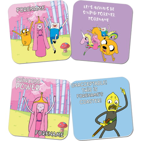 Personalised Adventure Time Princess B Coasters 4 Pack