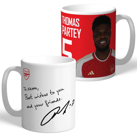 Personalised Arsenal FC Thomas Partey Autograph Player Photo 11oz Ceramic Mug