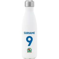 Personalised Blackburn Rovers FC Back Of Shirt Insulated Water Bottle - White