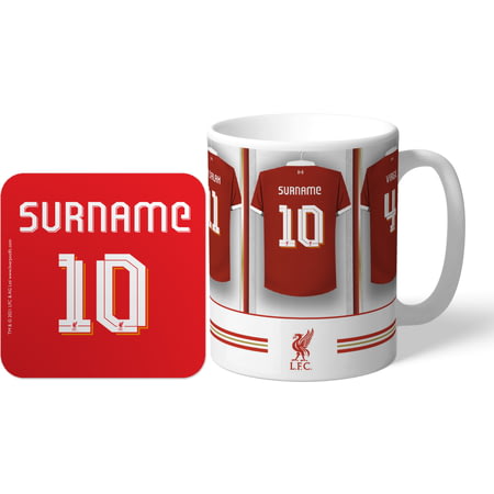 Personalised Liverpool FC Dressing Room Shirts Mug & Coaster Set