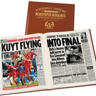 Personalised Liverpool FC In Europe Football Newspaper Book - A3 Leatherette Cover