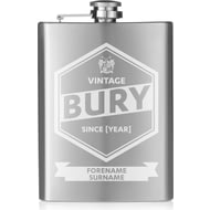 Personalised Bury FC Vintage Hip Flask