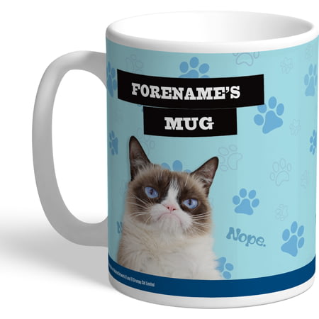 Personalised Grumpy Cat - Bad Day Blue Mug