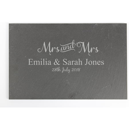 Personalised Mrs & Mrs Slate Cheeseboard Placemat