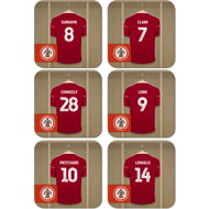 Personalised Accrington Stanley FC Dressing Room Shirts Coasters Set of 6