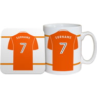 Personalised Blackpool FC Shirt Mug & Coaster Set