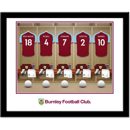 Personalised Burnley FC Dressing Room Shirts Framed Print