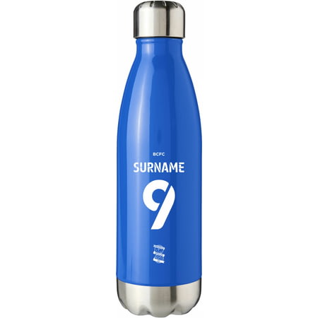 Personalised Birmingham City FC Back Of Shirt Blue Insulated Water Bottle