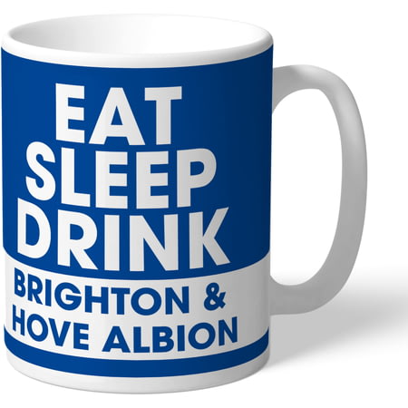 Personalised Eat Sleep Drink Brighton & Hove Albion 11oz Ceramic Mug for Seagulls fans