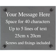 Personalised Large Slate Plaque/Sign with wall fixings - 25x20cm - Garden, Shed, House sign